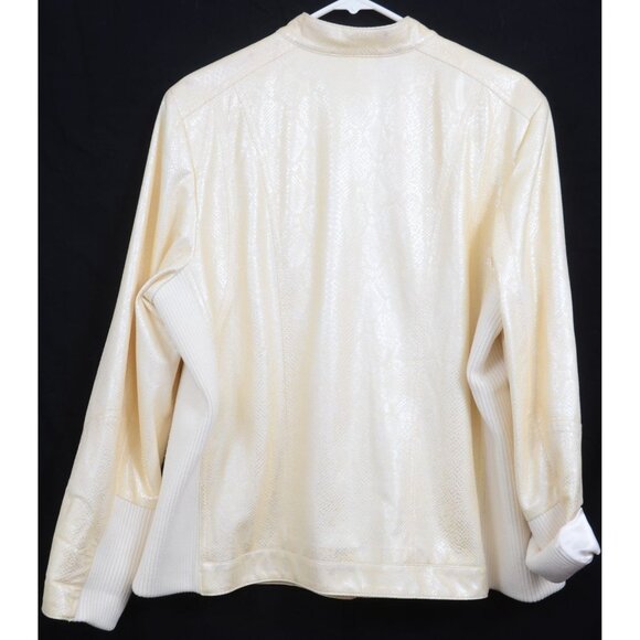 Chico's Knit Panel Moto Zip Up Jacket Long Sleeve Women's Plus Size XL 16 (3) - Picture 4 of 11